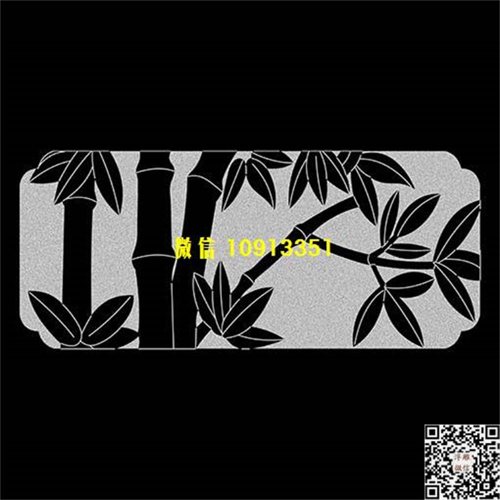 精雕图205竹子栏板精雕图线雕图线条图单线铣底图_电脑雕刻plt文泰矢量图精雕图浮雕图